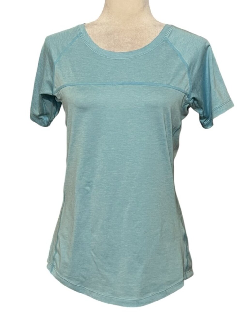 REVA Activewear T Shirt Womens M Blue Athletic Workout Top Short Sleeve Stretch